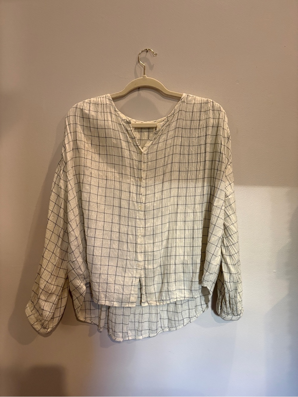 Madewell Windowpane Crepe Button Down